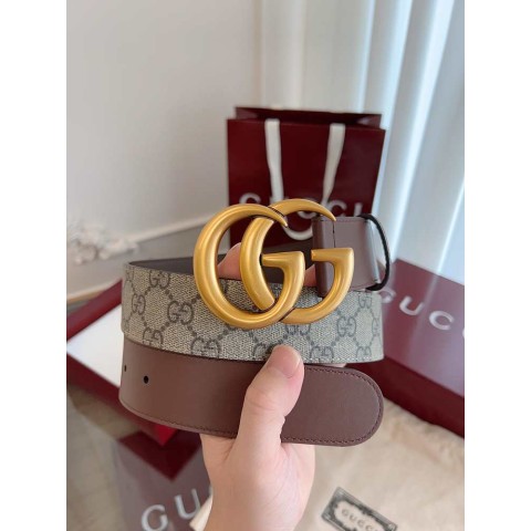 구찌 GG 마몽 와이드 레더 벨트