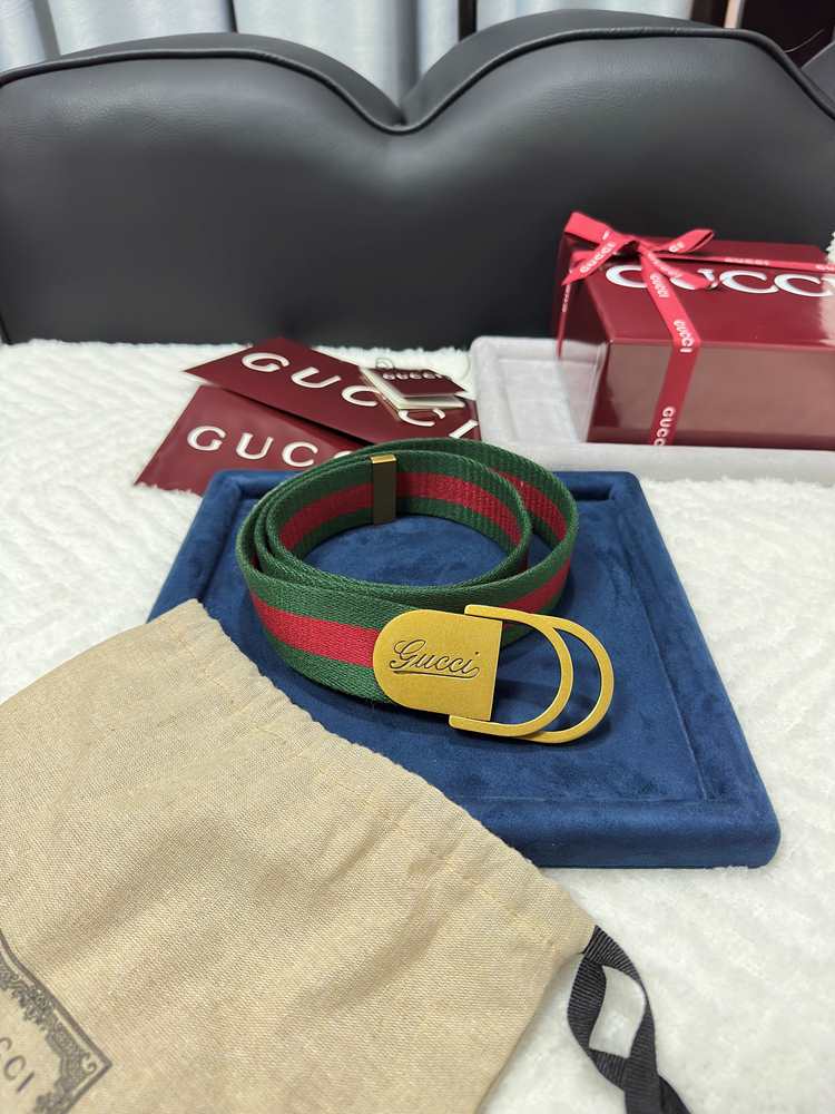 구찌 웹 모티프 앤 로고 버클 벨트