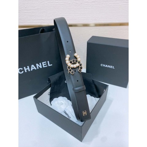 샤넬 CC 로고 레더 벨트