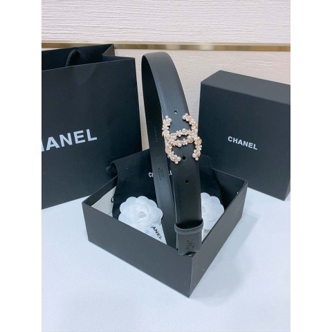 샤넬 CC 로고 레더 벨트