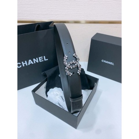 샤넬 CC 로고 레더 벨트