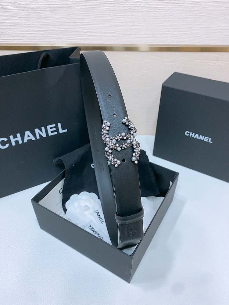 샤넬 CC 로고 레더 벨트