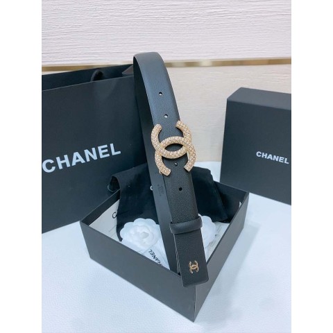 샤넬 CC 로고 레더 벨트