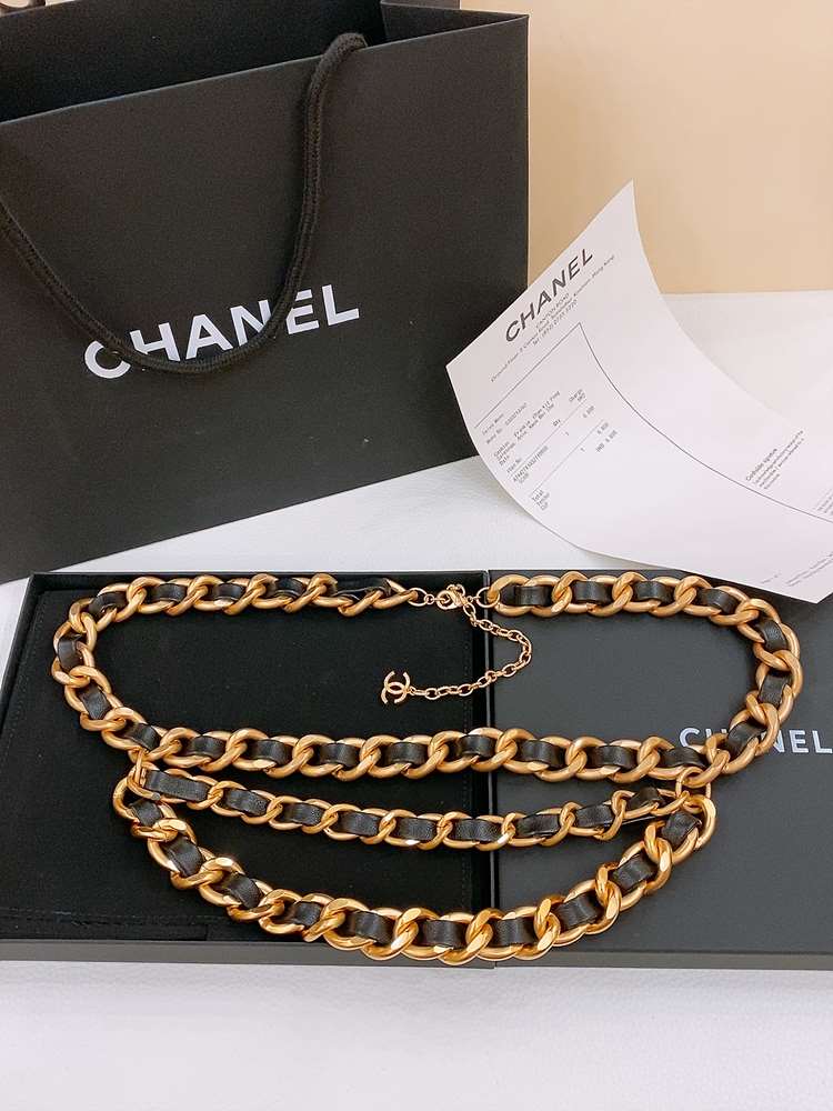 샤넬 레더 체인 벨트