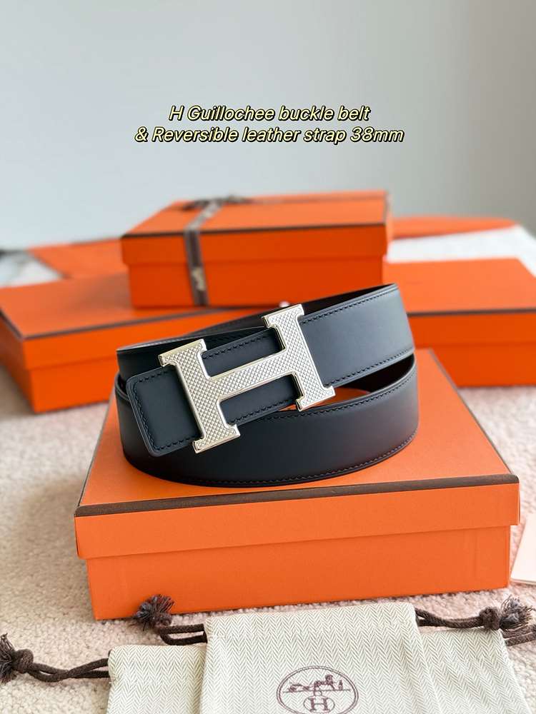 에르메스 H Guillochee 벨트 38MM