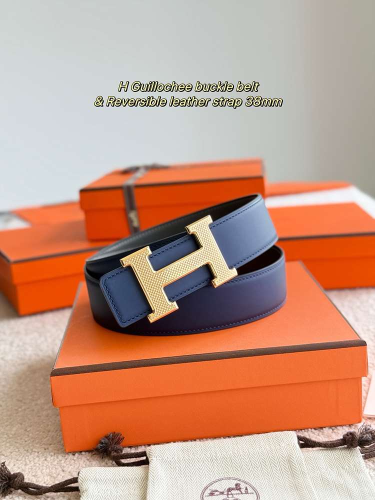 에르메스 H Guillochee 벨트 38MM