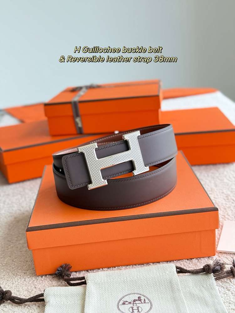 에르메스 H Guillochee 벨트 38MM