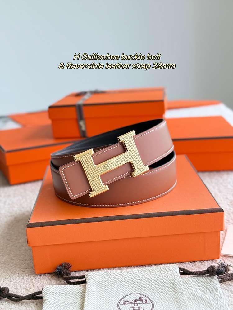 에르메스 H Guillochee 벨트 38MM