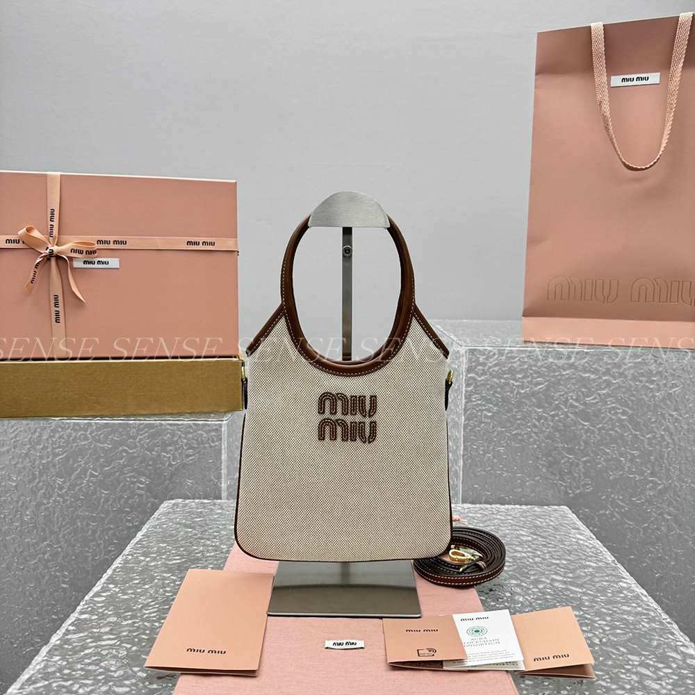 미우미우 아이비 캔버스 가죽백 미니