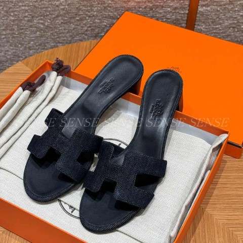 에르메스 오아시스 샌들 데님